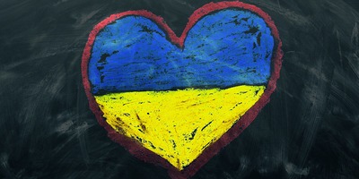 Flag Heart Board Painted School Banner Ukraine