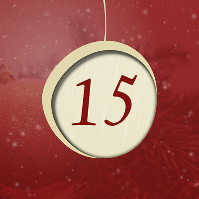 Adventliches Motiv mit der Zahl 15