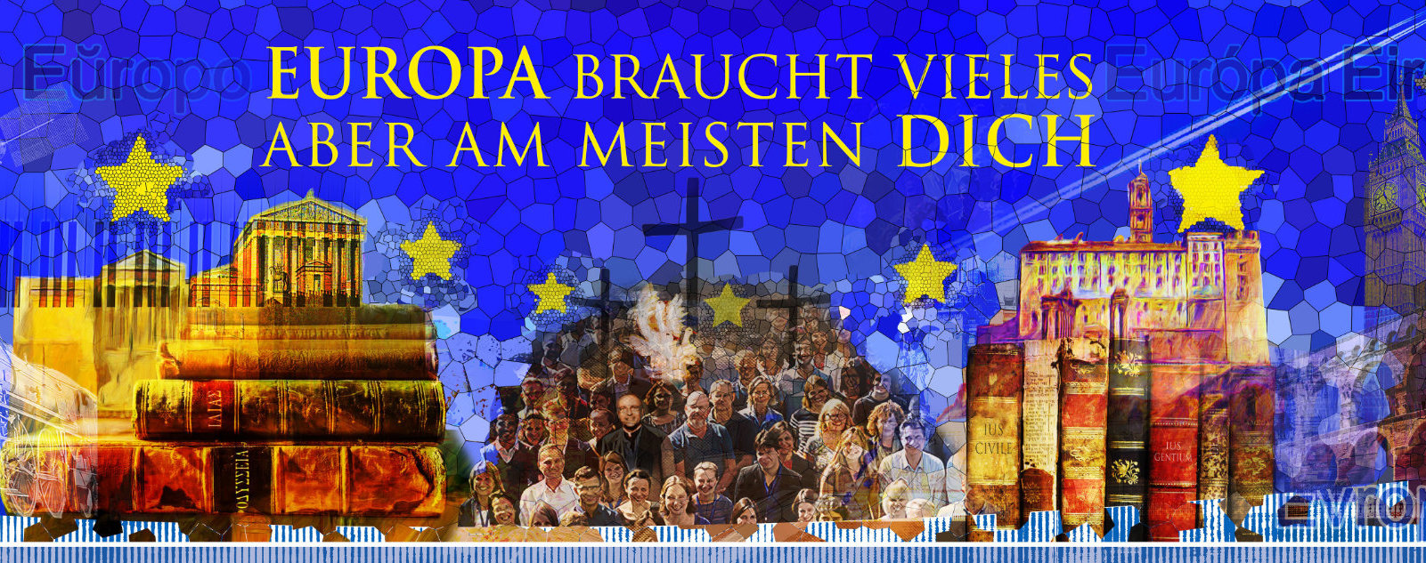 'Europa braucht vieles, aber am meisten Dich!', so das Plädoyer - im Bild die dazugehörige Illustration von Künstler Heinz Ebner in Zusammenarbeit mit Pressesprecher Dominik Orieschnig - von Bischof Zsifkovics.