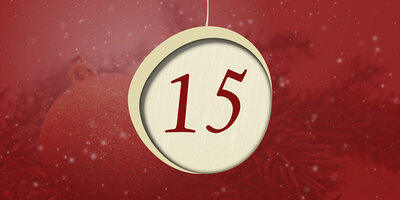 Adventliches Motiv mit der Zahl 15