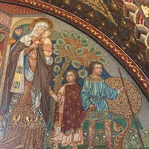 Elisabeth von Thüringen wird mit ihren Kindern vor die Türe gesetzt: Spätromantisches Mosaik auf der Wartburg