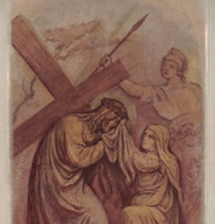 Veronika reicht Jesus das Schweißtuch