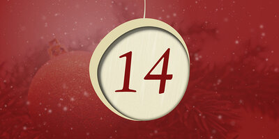 Adventliches Motiv mit der Zahl 14