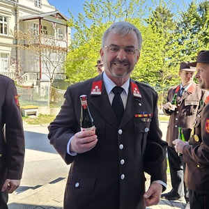Pfarrgemeinderat Andi Reisner beim gemütlichen Beisammensein