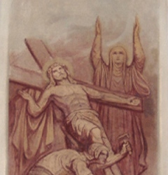 Jesus wird ans Kreuz geschlagen