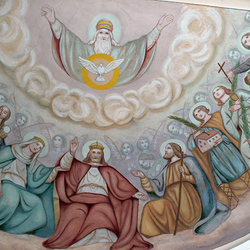 Deckenbild auf der Kuppel über dem Altar
