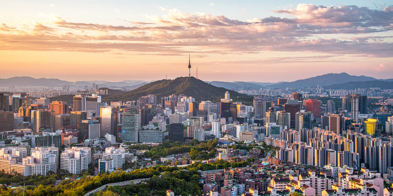 Seoul city Downtown skyline in Seoul, South Korea.