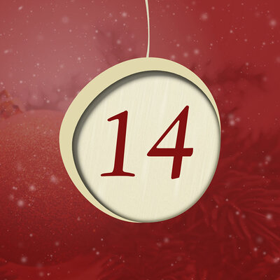 Adventliches Motiv mit der Zahl 14