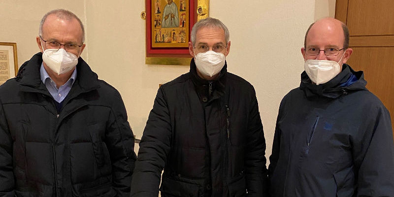 Bei der Wahl: Stefan Szigeti, Generalvikar Michael Wüger, Br. Stefan Pöll Cop