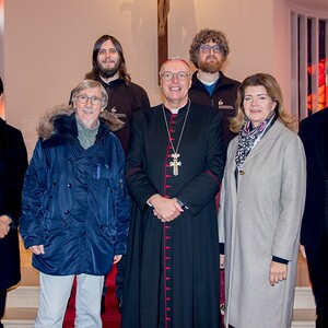 Komponist Mag. Albin Rudisch, PhD, Regisseur Prof. Manfred Waba, Jesus-Darsteller Andreas Schalling, Diözesanbischof Ägidius Zsifkovics, Jesus-Darsteller Rupert Kugler, Mirjam-Darstellerin Iris Klemenschitz sowie Spielleiter und Autor Pfarrer Dr. Ric